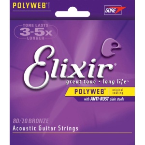 ELIXIR Extra Light Acoustic 80/20 Bronze With Polyweb Coating (.010 - .047)