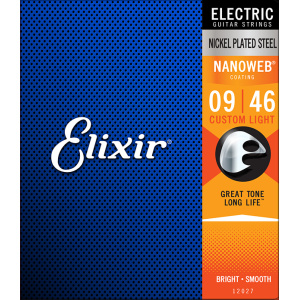 ELIXIR Custom Light Electric Nickel Plated Steel With Nanoweb Coating (.009 - .046)