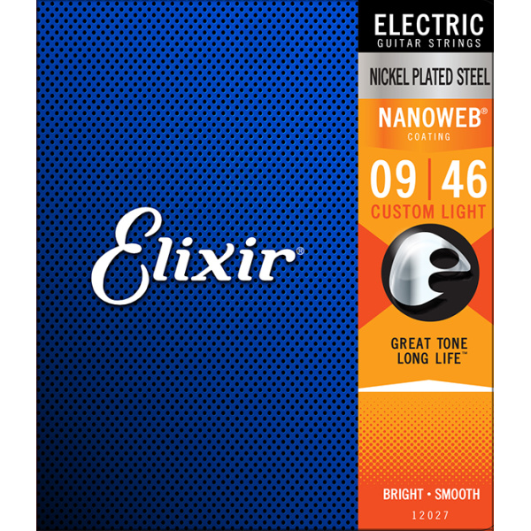 ELIXIR Custom Light Electric Nickel Plated Steel With Nanoweb Coating (.009 - .046)